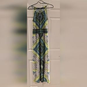Maxi Dress Blue Green Multi Color
